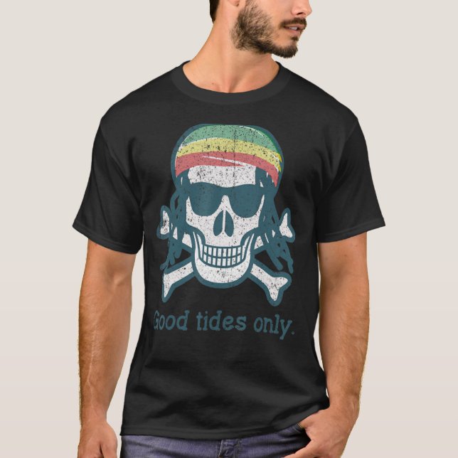 Camiseta Vintage Good Tides Only Rasta Pirate (Anverso)