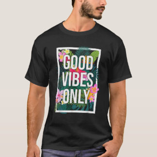 Camiseta Vintage Good Vibes Only Flower Tee Positiva Motiva