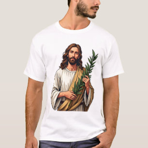 Camiseta vintage grabada Rama de olivo de Jesús 2