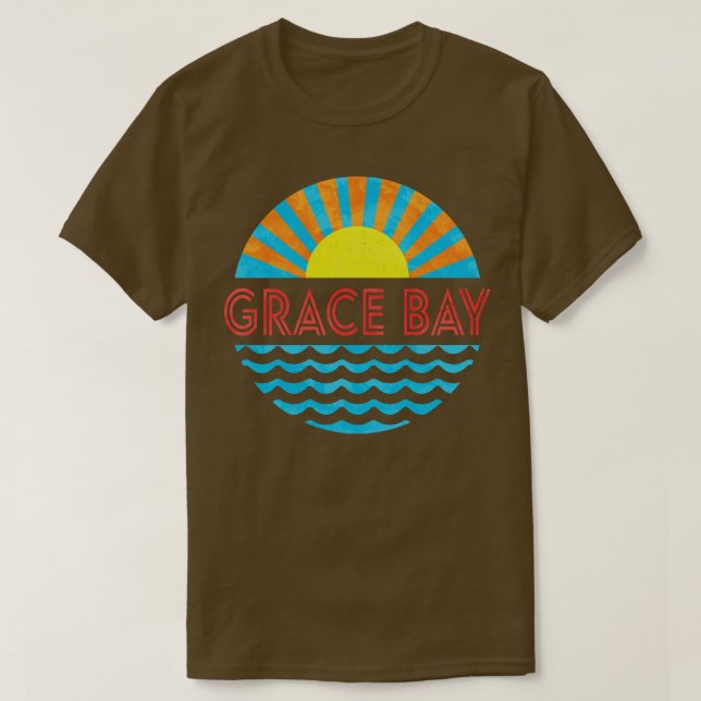 Camiseta Vintage Grace Bay Beach Sun And Waves (Diseño del anverso)