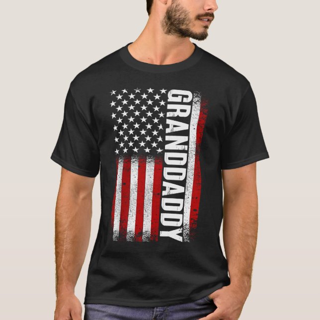 Camiseta Vintage Granddaddy Patriotic American USA Flag (Anverso)