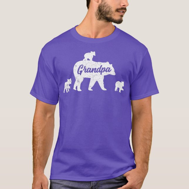 Camiseta Vintage Grandpa Bear 3 Cubs Fathers Day (Anverso)