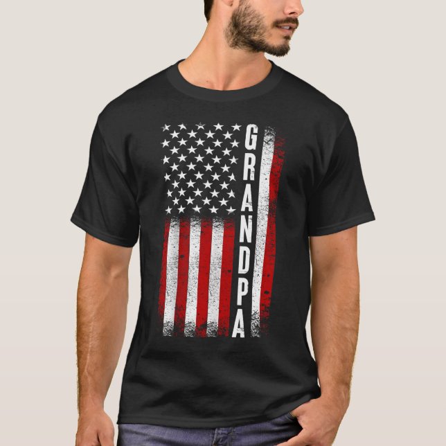 Camiseta Vintage Grandpa Patriotic American USA Flag Best  (Anverso)