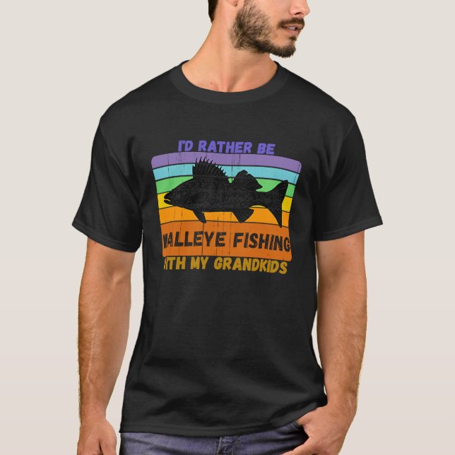 Camiseta Vintage Grandparents Watch My Grandkids Walleye (Anverso)