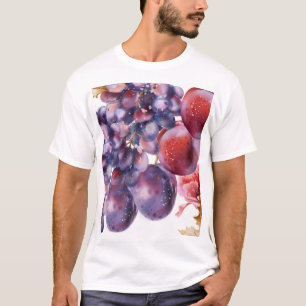 Camiseta Vintage Grapes Watercolor Autumn Card