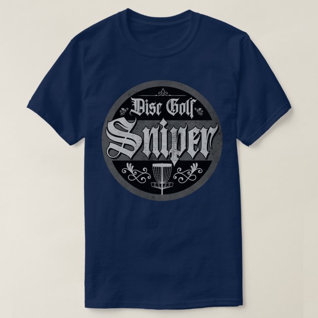 Camiseta Vintage Gray Disc Golf Sniper (Diseño del anverso)