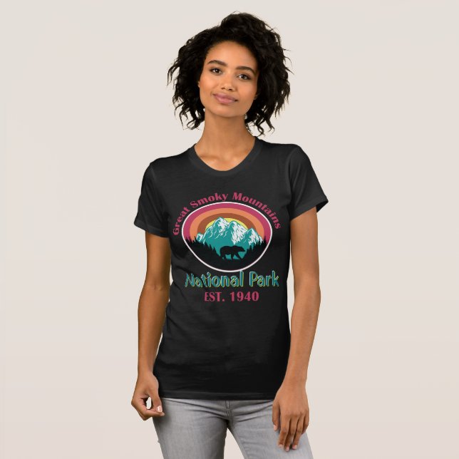 Camiseta Vintage Great Smoky Mountains Camping (Anverso completo)