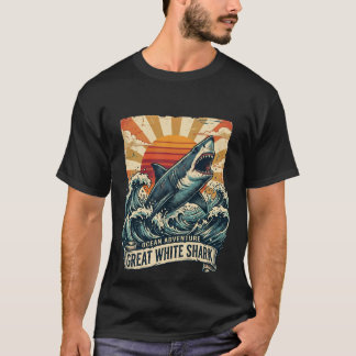 Camiseta Vintage Great White Shark - Adventure T-Shirt