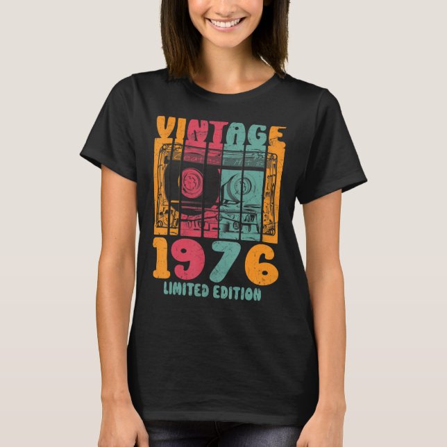 Camiseta Vintage Greatest Hits 1976 Cumpleaños Retro (Anverso)