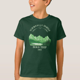 Camiseta Vintage Green Mountain Lake Sunset