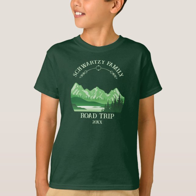 Camiseta Vintage Green Mountain Lake Sunset (Anverso)