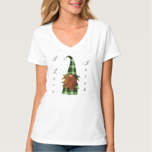 Camiseta Vintage Green plaid St Patrick Gnome Amo el Irland