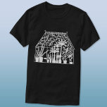 Camiseta Vintage Greenhouse Gardening<br><div class="desc">Un invernadero vintage lleno de fabulosas plantas. Perfecto para tu jardinero favorito. Arte original de Nic Squirrell.</div>