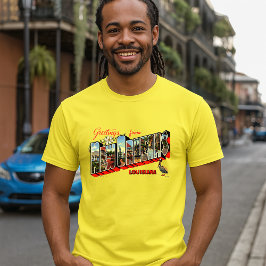 Camiseta Vintage Greetings From New Orleans Travel Postcard