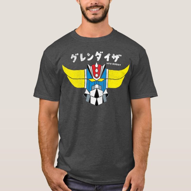 Camiseta Vintage Grendizer Head Distressed Retro UFO Robot  (Anverso)
