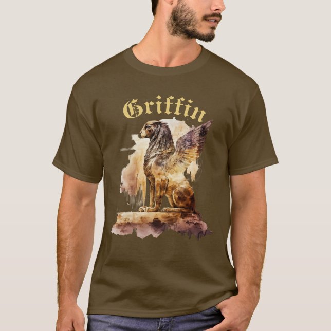 Camiseta Vintage Griffin Griffin Mythology Brown Gold (Anverso)