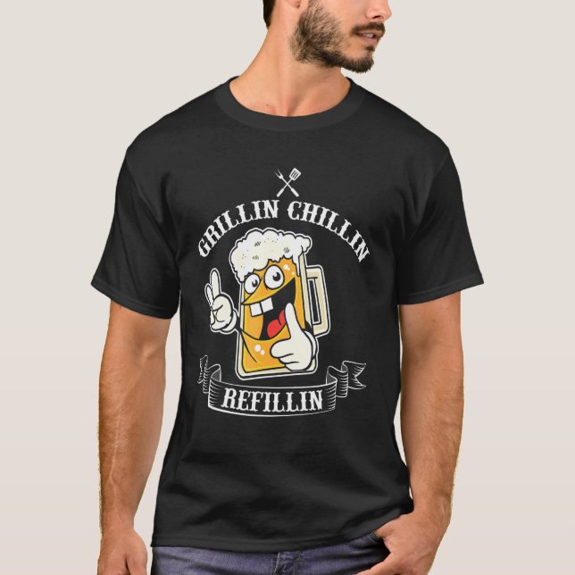Camiseta Vintage Grill Dad Grilling Chilling Refill 1 (Anverso)