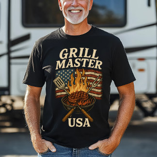 Camiseta Vintage Grill Master BBQ USA