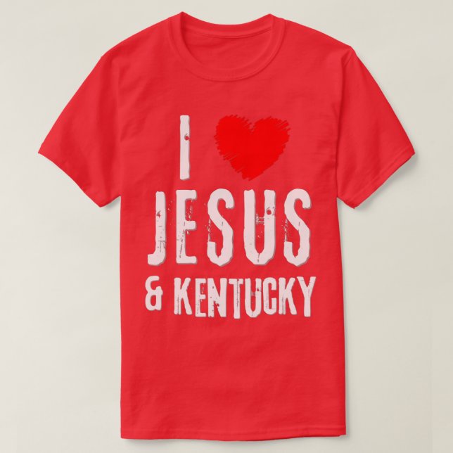 Camiseta Vintage Grunge I Love JESUS KENTUCKY Christian (Diseño del anverso)