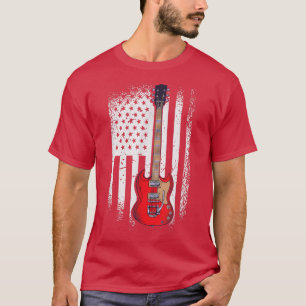 Camiseta Vintage Guitar - American US Flag Electric Guitar 