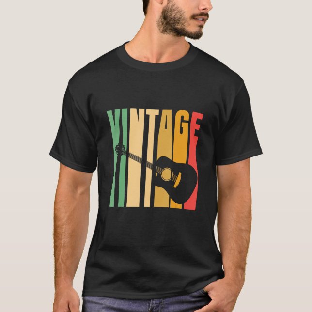 Camiseta Vintage Guitar Guitarist Guitars Musician (Anverso)