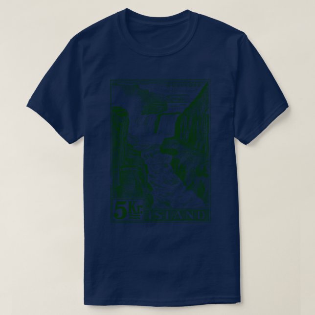 Camiseta Vintage Gullfoss Islandia estampado (Diseño del anverso)