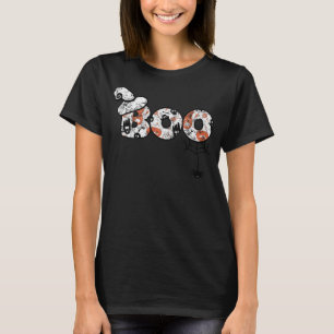 Camiseta Vintage Halloween Boo Spider Skeleton Ghost Witch
