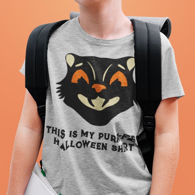 Camiseta Vintage Halloween Cat Custom Slogan  (Subido por el creador)