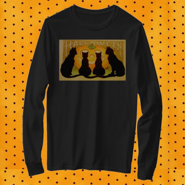 Camiseta Vintage Halloween Cats and Jack O'Lantern (Subido por el creador)