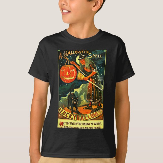Camiseta Vintage Halloween Gráfica Sencilla Vestimenta Y C (Anverso)