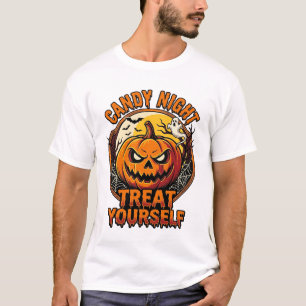 Camiseta Vintage Halloween Pumpkin Treat Yourself_