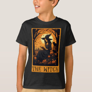 Camiseta Vintage Halloween The Witch Tarot Card Leading Fal