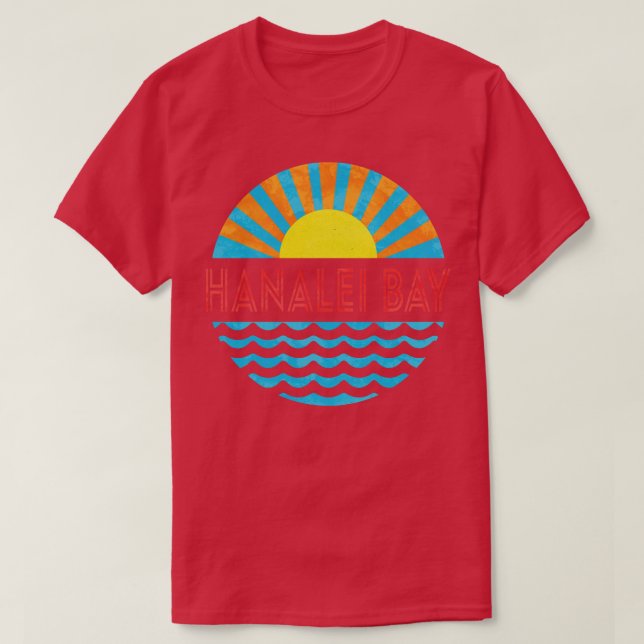 Camiseta Vintage Hanalei Bay Beach Sun And Waves (Diseño del anverso)