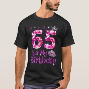 Camiseta Vintage Happy 65 Es mi cumpleaños, labios de la co