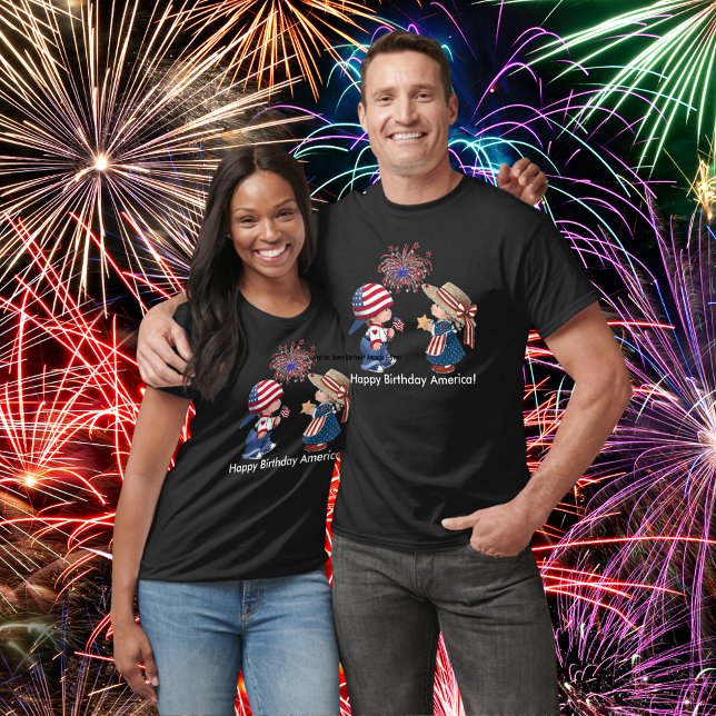 Camiseta Vintage Happy Birthday America (Vintage Happy Birthday America Unisex T-Shirt)