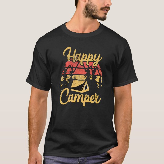 Camiseta Vintage Happy Camper Summer Camp Naturaleza (Anverso)