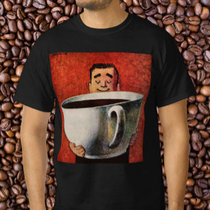 Camiseta Vintage Happy Man Bebe Giant Cup of Coffee