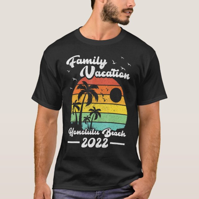 Camiseta Vintage Hawaii Honolulu Beach 2022 (Anverso)