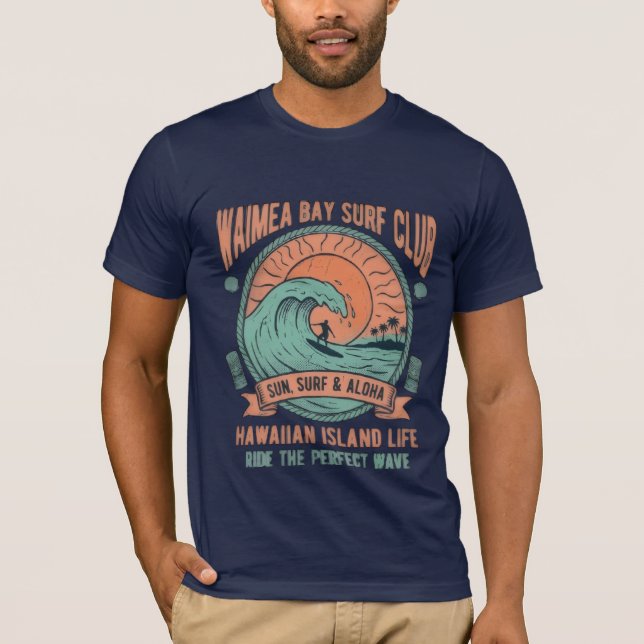 Camiseta Vintage Hawaii Tiki Surf  (Anverso)