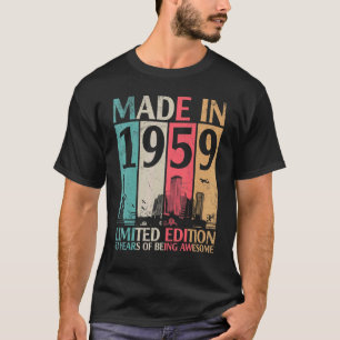 Camiseta Vintage Hecho En 1959 Ltd Edition 63 Años De Prese