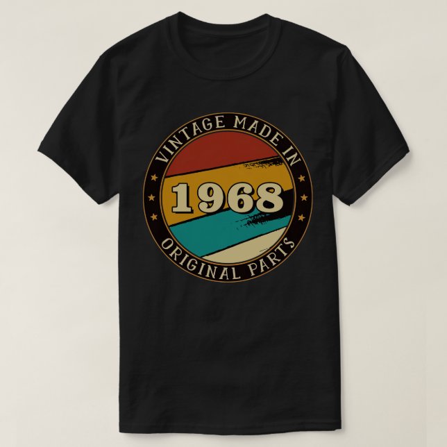 Camiseta Vintage Hecho En 1968 Partes Originales (Diseño del anverso)