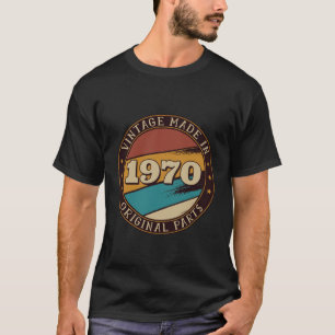 Camiseta Vintage hecho en 1970, fecha de nacimiento de las
