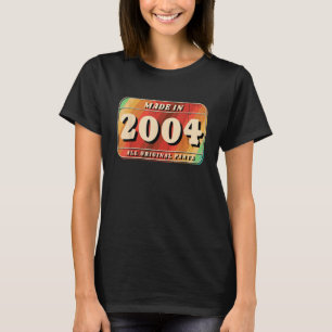 Camiseta Vintage Hecho En 2004 Placa De Licencia Para Pieza
