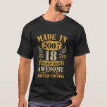 Camiseta Vintage hecho en 2007 Funny 18th Birthday 18 Years<br><div class="desc">Vintage hecho en 2007 Funny 18th Birthday Hombres de 18 años</div>