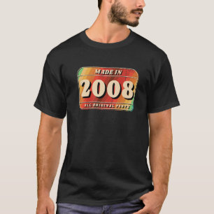 Camiseta Vintage Hecho En 2008 Placa De Licencia Para Pieza