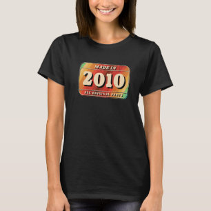 Camiseta Vintage Hecho En 2010 Placa De Licencia Para Pieza