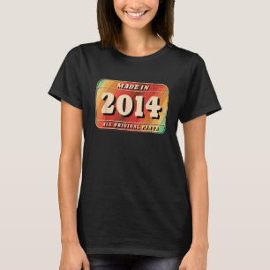 Camiseta Vintage Hecho En 2014 Placa De Licencia Para Pieza