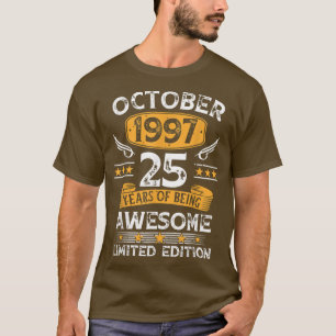 Camiseta Vintage hecho en octubre de 1997 regalo de 25 años