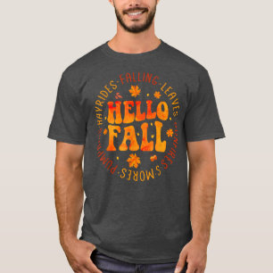 Camiseta Vintage Hello Fall Pumpkins Pice Leopard Hello Aut