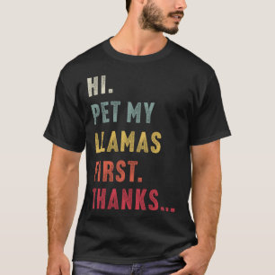 Camiseta Vintage Hi Mascota My Llama Primero Gracias Corazó